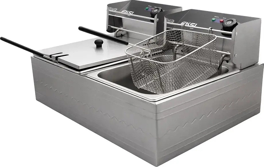 фритюрница eksi 6+6l electric fryer