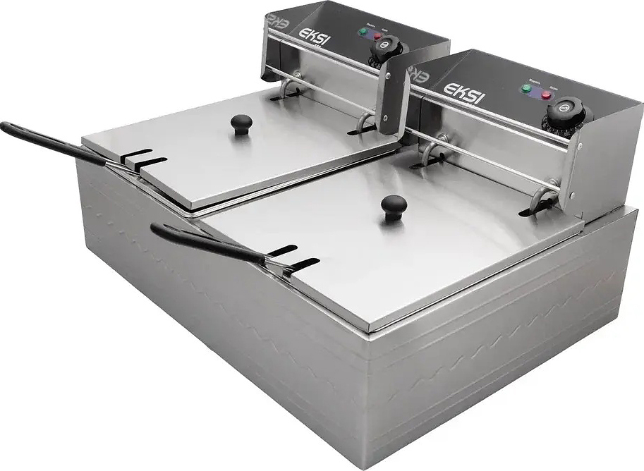 фритюрница eksi 6+6l electric fryer