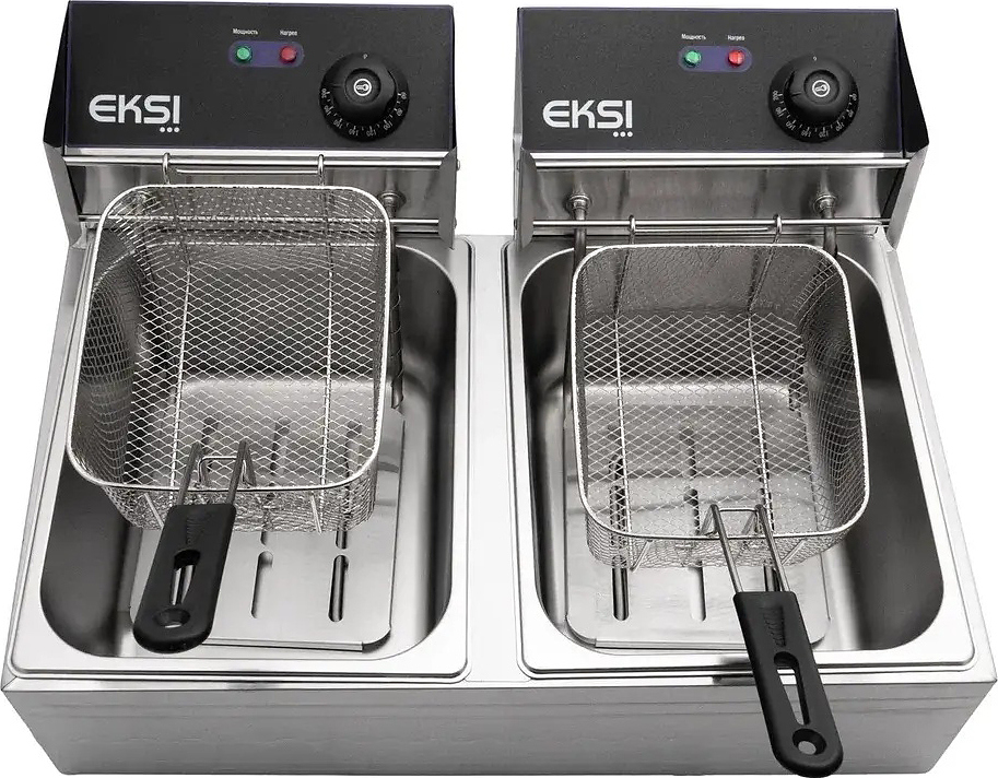 фритюрница eksi 6+6l electric fryer