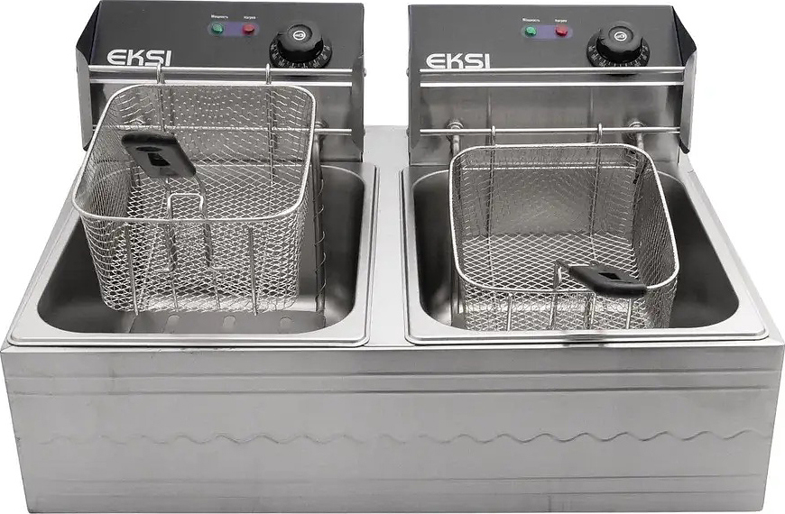 фритюрница eksi 6+6l electric fryer